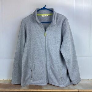Woolrich Fleece Jacket Women’s Size L Full Zip Gray Plush